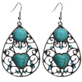 Ethnic earrings plus heart-shaped Earrings Earring Mymaebell.com