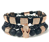 3pcs/set natural stone beads men bracelet set