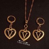 Alphabet A-Z Gold Color Heart Letters Pendant Necklace Initial for Women Girls English Letter Jewelry necklace Mymaebell.com Choose Letter V 60cm Thin Chain