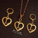 Alphabet A-Z Gold Color Heart Letters Pendant Necklace Initial for Women Girls English Letter Jewelry necklace Mymaebell.com Choose Letter L 60cm Thin Chain