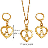 Alphabet A-Z Gold Color Heart Letters Pendant Necklace Initial for Women Girls English Letter Jewelry necklace Mymaebell.com