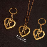 Alphabet A-Z Gold Color Heart Letters Pendant Necklace Initial for Women Girls English Letter Jewelry necklace Mymaebell.com Choose Letter K 60cm Thin Chain