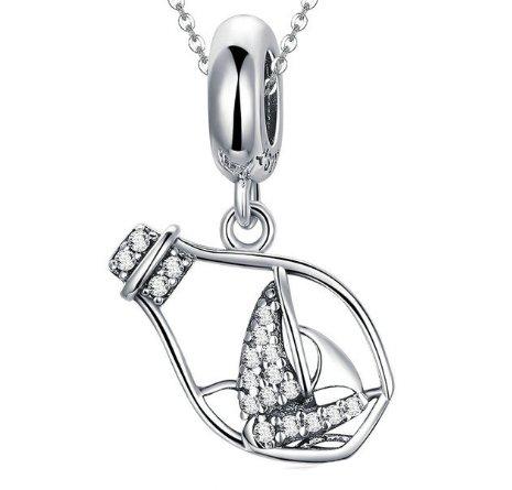 Drifting bottle Sterling silver pendant Beads Mymaebell.com Silver