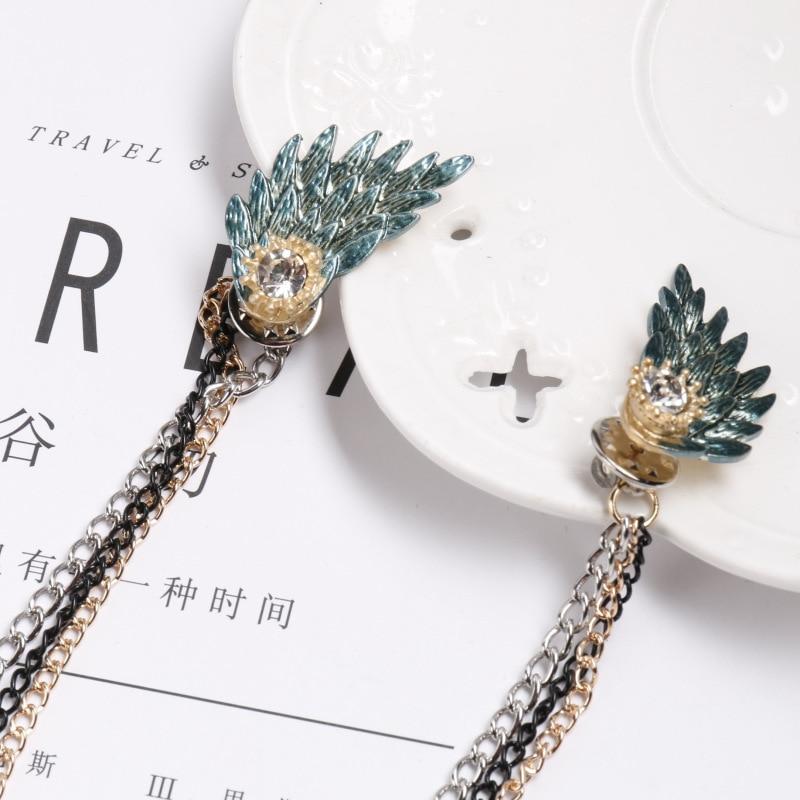 Angle Wings Brooches Pins Blue Paint Alloy Metal Tassel Broche Mymaebell.com