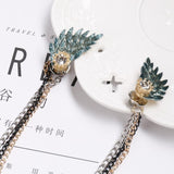 Angle Wings Brooches Pins Blue Paint Alloy Metal Tassel Broche Mymaebell.com