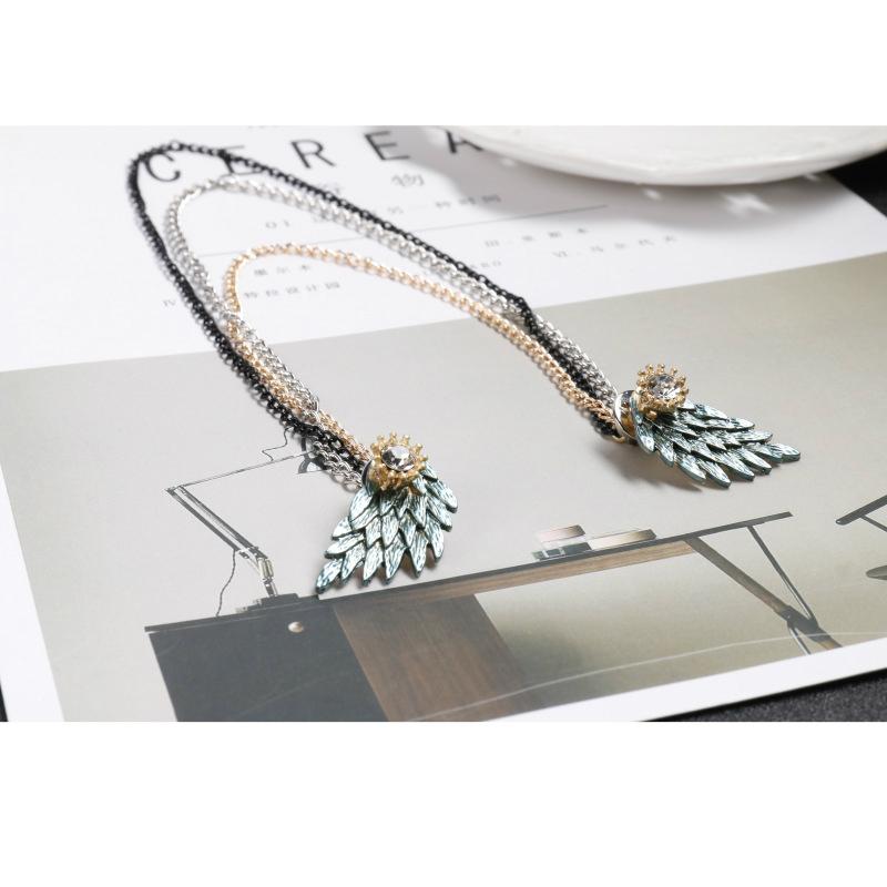 Angle Wings Brooches Pins Blue Paint Alloy Metal Tassel Broche Mymaebell.com