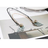 Angle Wings Brooches Pins Blue Paint Alloy Metal Tassel Broche Mymaebell.com