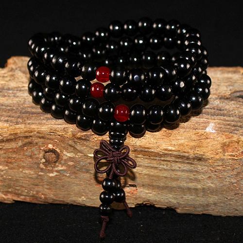 Beaded Knot black ebony Men Bracelets Bangles bracelet Mymaebell.com Black