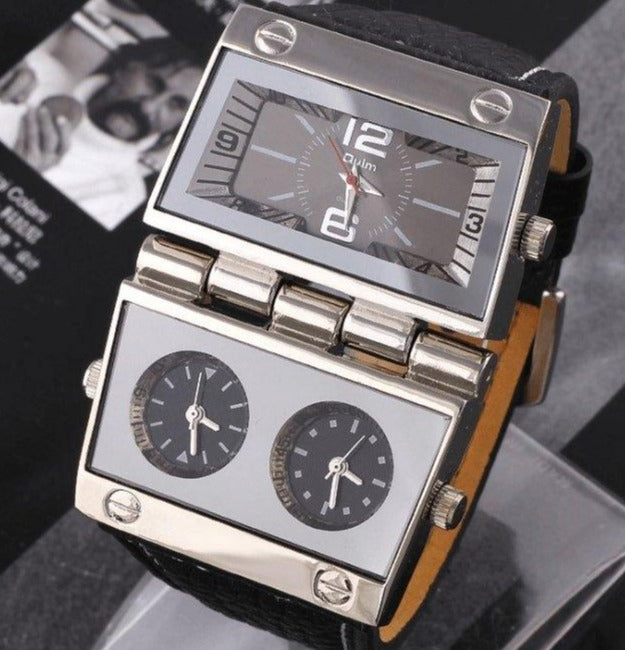 Big 2 Dials Antique Quartz Watch Military watch Mymaebell.com C