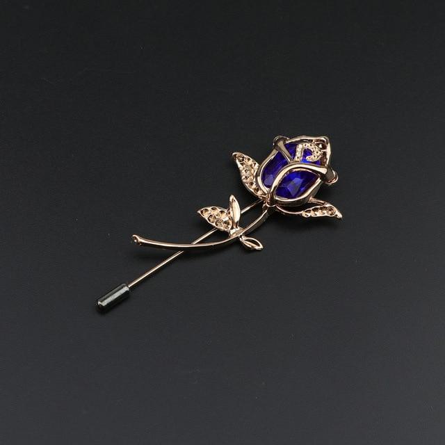 Breastpin Pin Golden Jewelry Rose Flower Banquet Stick Corsage Collar Pins Broche Mymaebell.com 5