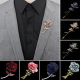 Breastpin Pin Golden Jewelry Rose Flower Banquet Stick Corsage Collar Pins Broche Mymaebell.com