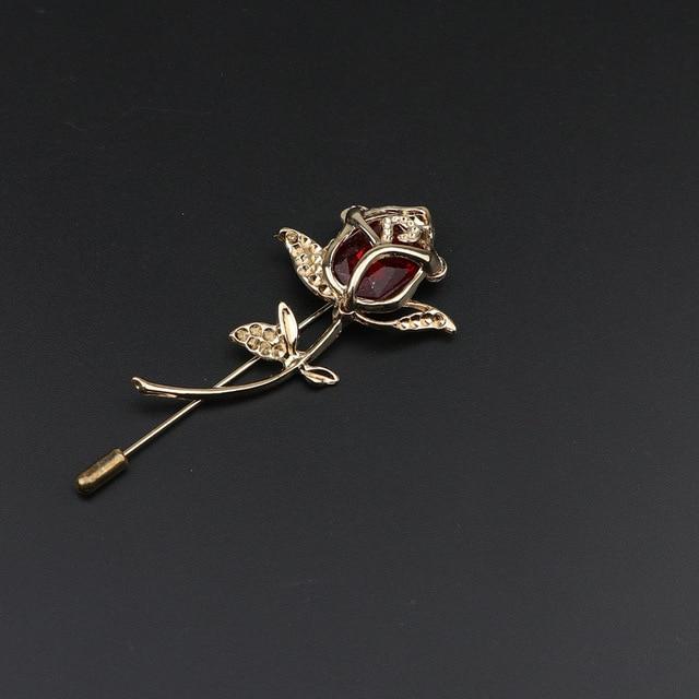 Breastpin Pin Golden Jewelry Rose Flower Banquet Stick Corsage Collar Pins Broche Mymaebell.com 4