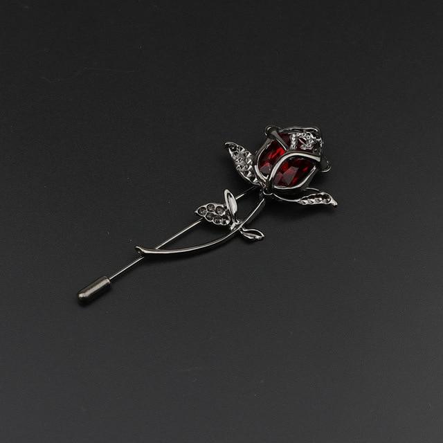 Breastpin Pin Golden Jewelry Rose Flower Banquet Stick Corsage Collar Pins Broche Mymaebell.com 1