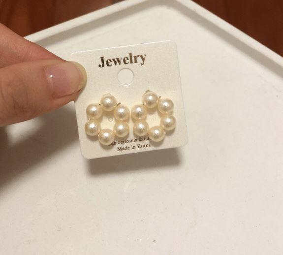 Cotton Beads Pearl Earrings Earring Mymaebell.com Ordinary beads small