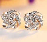 Crystal flower earrings jewelry Earring Mymaebell.com White