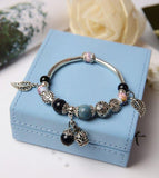 Mori simple blue sandstone ring beads children Beads Mymaebell.com Blue