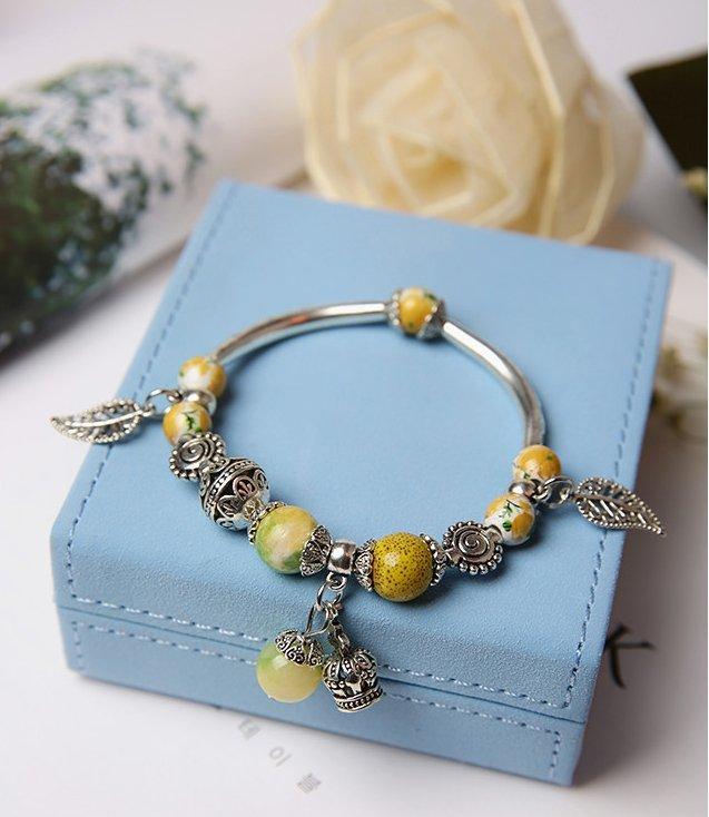 Mori simple blue sandstone ring beads children Beads Mymaebell.com Green