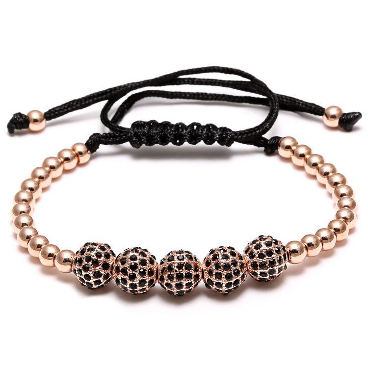 European and American inlaid zircon bracelet Beads Mymaebell.com 2 color