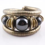 Exotic ethnic style snake-shaped bracelet Beads Mymaebell.com Black