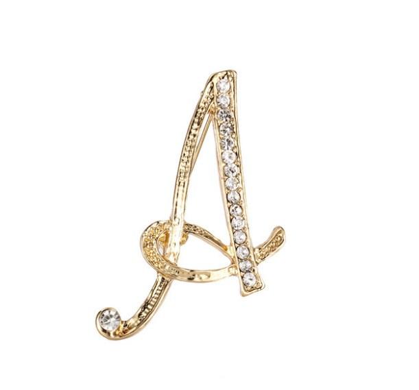 Fashion clothing accessories 26 English alphabet brooches broches Mymaebell.com A