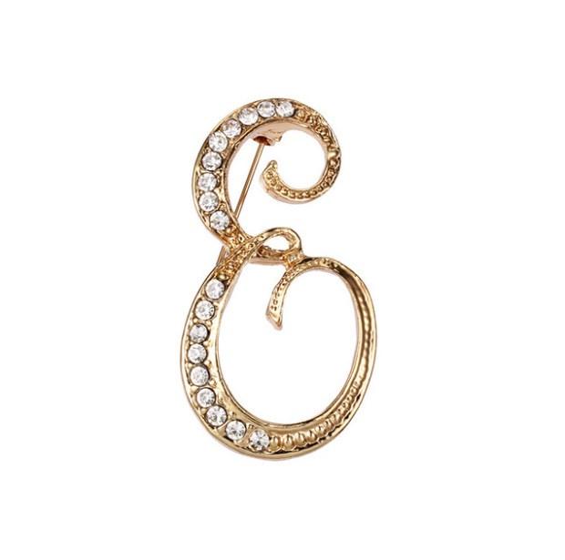 Fashion clothing accessories 26 English alphabet brooches broches Mymaebell.com E
