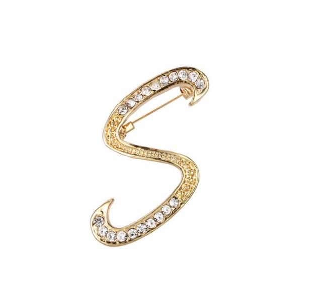 Fashion clothing accessories 26 English alphabet brooches broches Mymaebell.com S