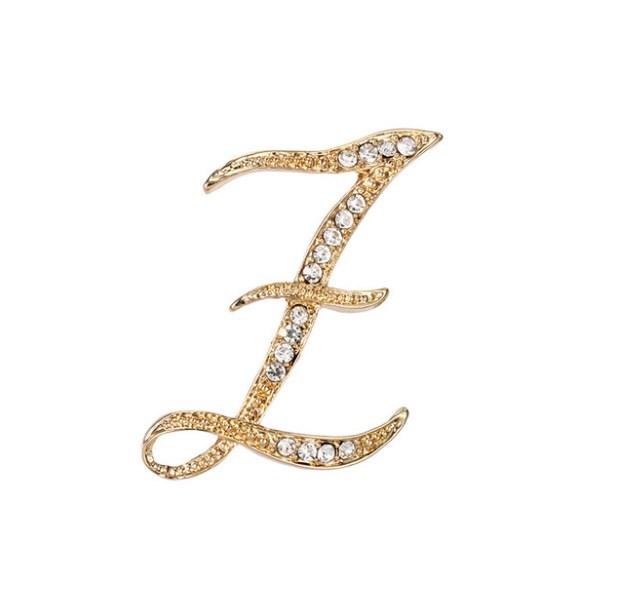 Fashion clothing accessories 26 English alphabet brooches broches Mymaebell.com Z