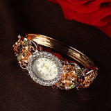 Fashion diamond flower lady watch Mymaebell.com Golden