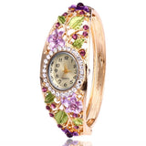 Flower diamond bracelet watch ladies bracelet watch watch Mymaebell.com Purple