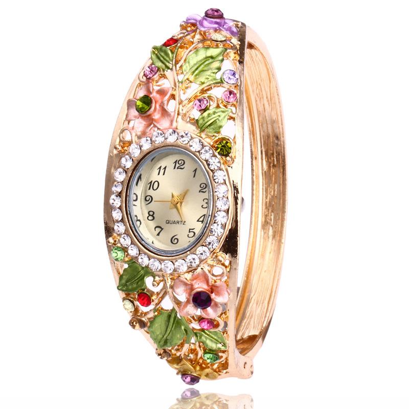 Flower diamond bracelet watch ladies bracelet watch watch Mymaebell.com Color
