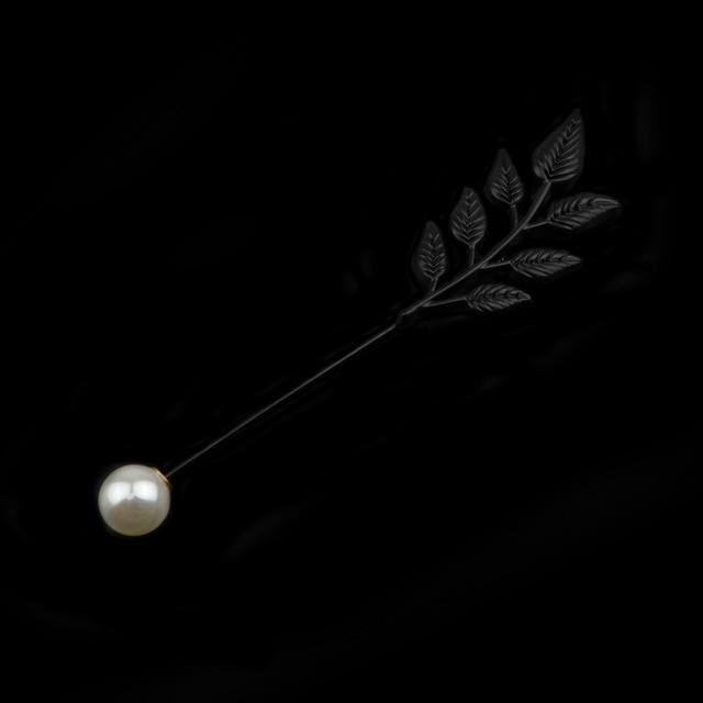 Gold/Black Leaf Pin Broche Mymaebell.com 7