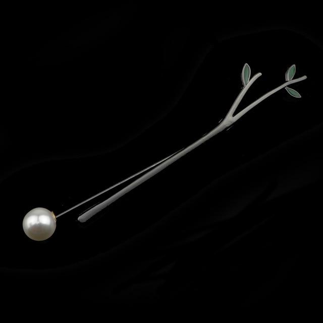 Gold/Black Leaf Pin Broche Mymaebell.com 11