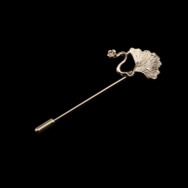 Gold/Black Leaf Pin Broche Mymaebell.com 3