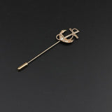 Golden Anchor Flower Brooch Breastpin Pin Men's Broche Mymaebell.com 3