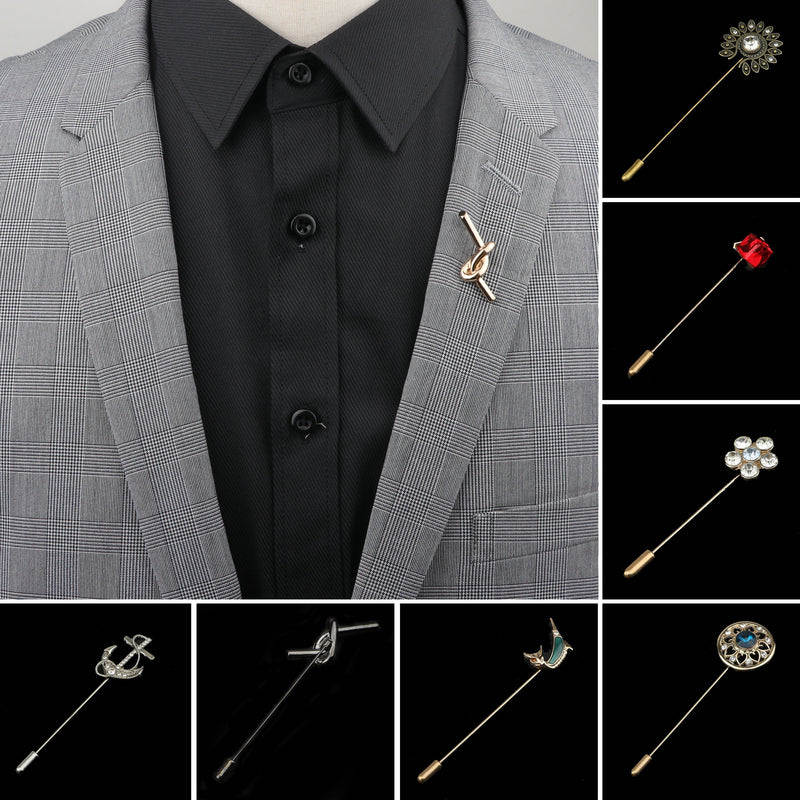 Golden Anchor Flower Brooch Breastpin Pin Men's Broche Mymaebell.com