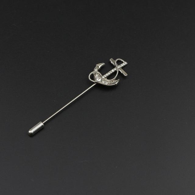 Golden Anchor Flower Brooch Breastpin Pin Men's Broche Mymaebell.com 4