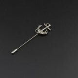 Golden Anchor Flower Brooch Breastpin Pin Men's Broche Mymaebell.com 4