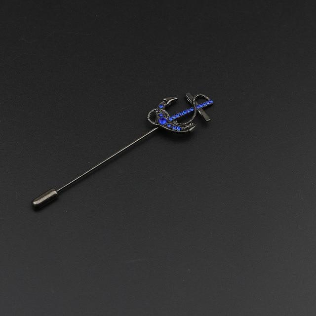 Golden Anchor Flower Brooch Breastpin Pin Men's Broche Mymaebell.com 2