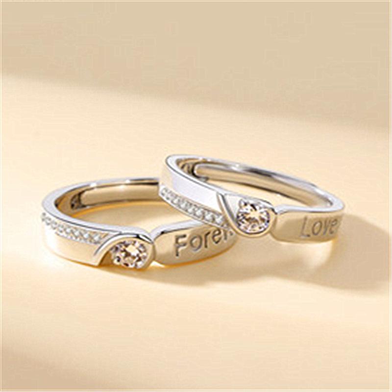 Heart Silver Couple's Love ring Broche Mymaebell.com