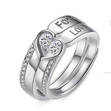 Heart Silver Couple's Love ring Broche Mymaebell.com