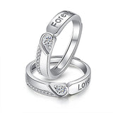 Heart Silver Couple's Love ring Broche Mymaebell.com