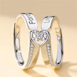 Heart Silver Couple's Love ring Broche Mymaebell.com
