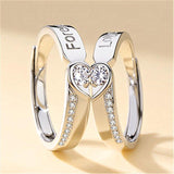 Heart Silver Couple's Love ring Broche Mymaebell.com