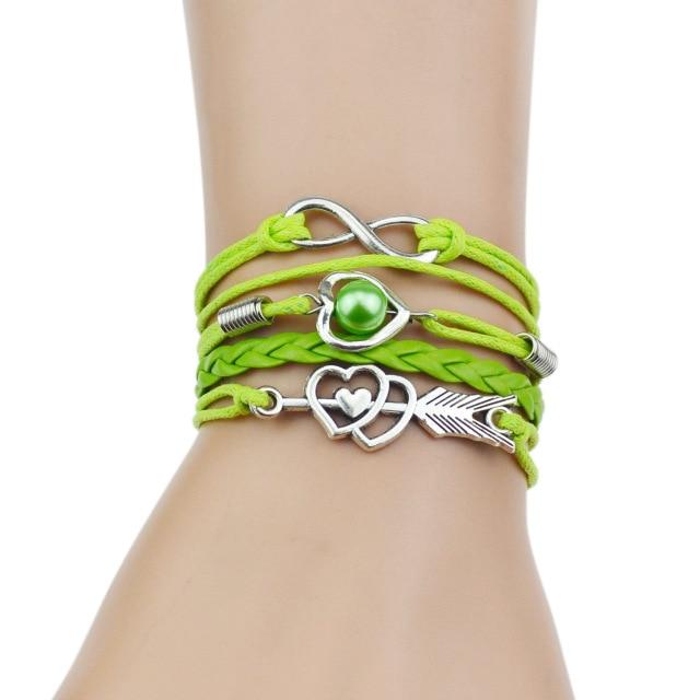 Infinity Silver Color Heart Charm Mymaebell.com F0001