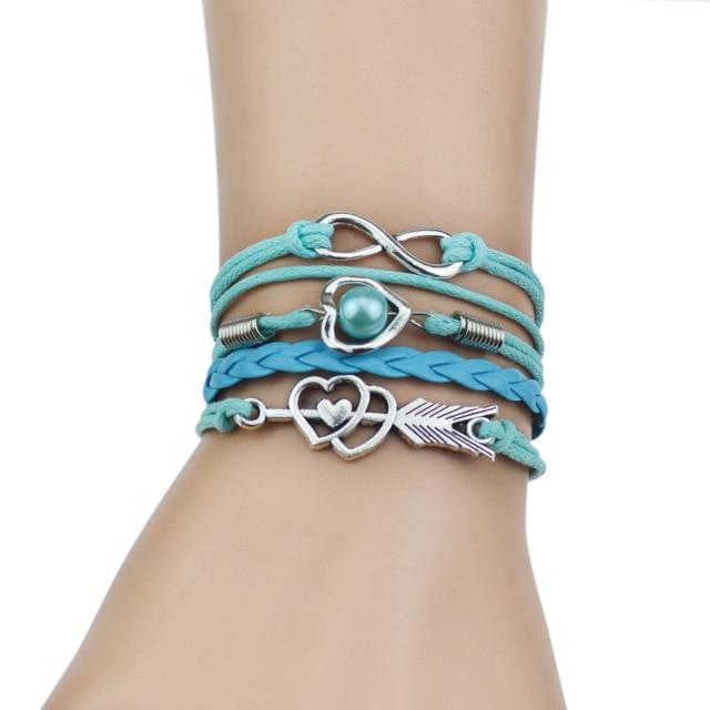 Infinity Silver Color Heart Charm Mymaebell.com F0005