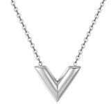 Korean version of V-shaped necklace necklace Mymaebell.com Silver 12mm