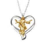 Love Heart Cross Jesus Ladie Stainless Steel Necklace long chain necklace Jewelry Wholesale Gift 2019 Mymaebell.com