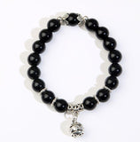 Natural opal beads bracelets crystal fashion women bracelet vintage stainless steel braceletes for women bracelet Mymaebell.com Black