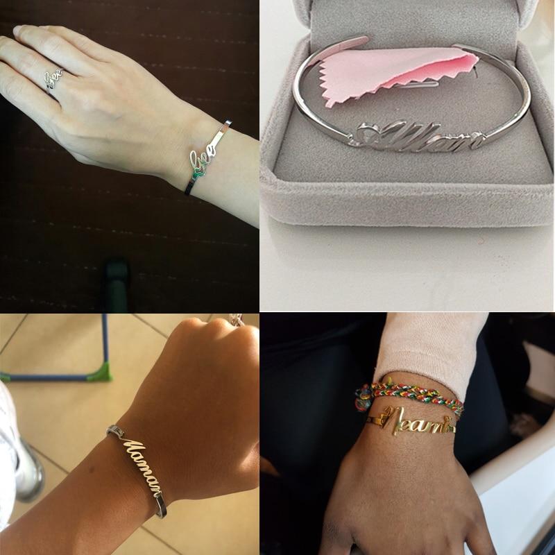 Personalized Gold Custom Bangles Mymaebell.com