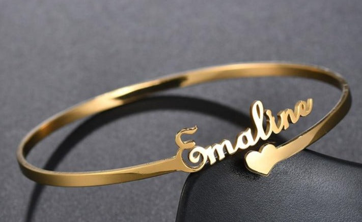 Personalized Gold Custom Bangles Mymaebell.com